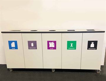 Kildesortering - Affaldsbeholder m 4 moduler til sortering af affald